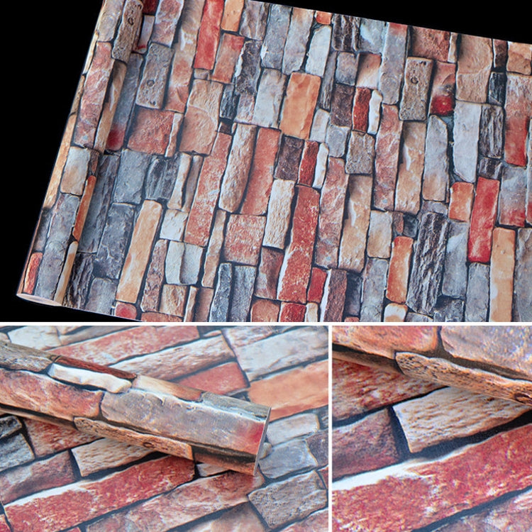 Creative 3D Color Stone Brick Decoration Wallpaper Stickers Bedroom Living Room Wall Waterproof Wallpaper Roll, Size: 45 x 1000cm, 3D color stone