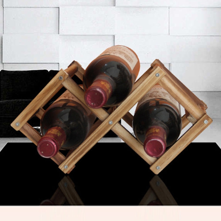 3 Bottles Racks Foldable Wine Stand Wooden Wine Holder Kitchen Bar Display Shelf, 3 Bottles