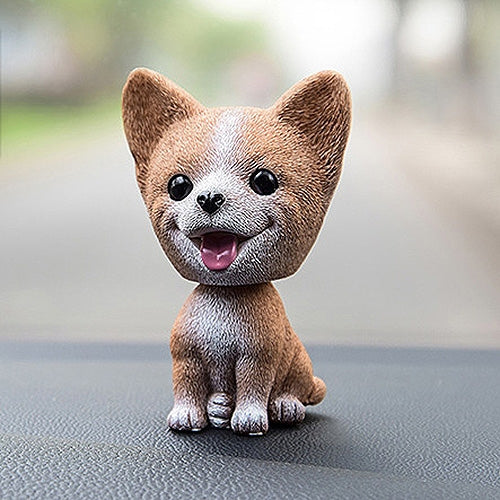 Shaking Head Dog Car Ornaments Resins Lovely Cartoon Dog New Year Gifts with Double-sided Adhesive Tape, Corgi Dog Cartoon Dog, White Teddy Cartoon Dog, Brown Teddy Cartoon Dog, Yellow Teddy Cartoon Dog, Pomeranian Cartoon Dog, Inu Cartoon Dog         ...