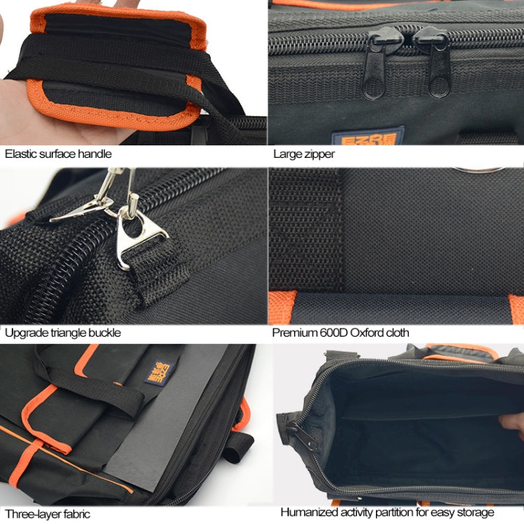 EZRE Multi-function Oxford Cloth Electrician Belt Pouch Maintenance Tools Handbag Shoulder Bag Convenient Tool Bag, Size : 17 inch, Size : 17 inch (EZRE)