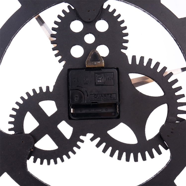 Retro Wooden Round Single-sided Gear Clock Number Wall Clock, Diameter: 80cm, Number 80cm
