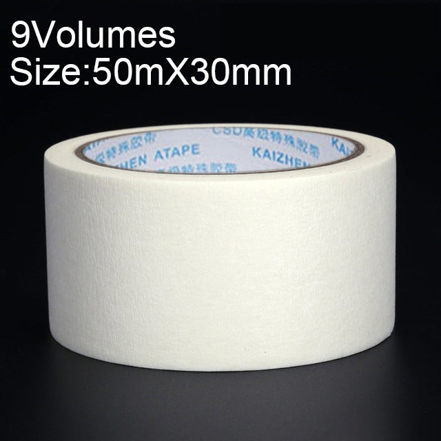 9 Volumes High Adhesion Decoration Spraying Masking office Writing Beautiful Paper Tape, Size: 50m x 30mm, 50m x 30mm