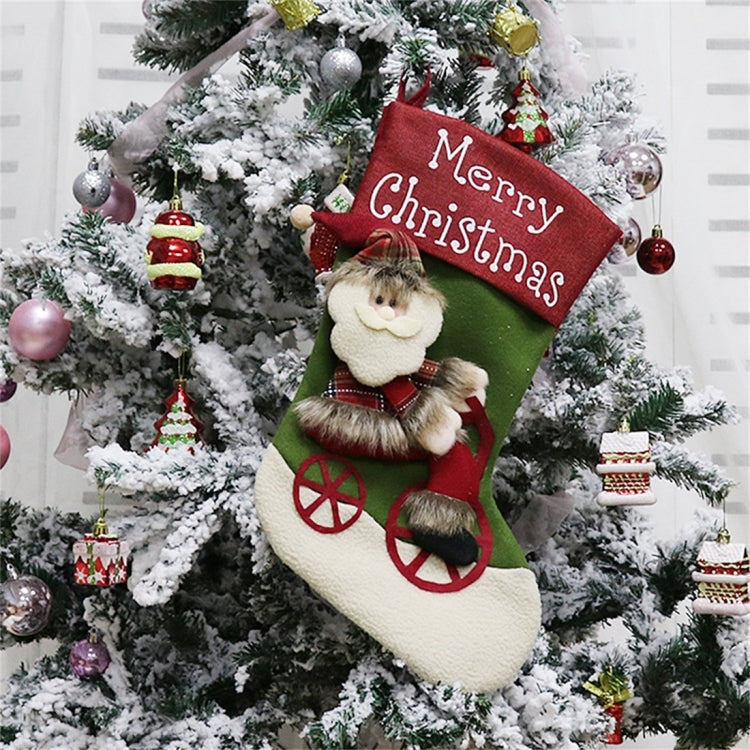 CX192019 Elk Pattern Christmas Sock Gift Bag Christmas Tree Pendant Decoration, HC3133A, HC3133B, HC3133C
