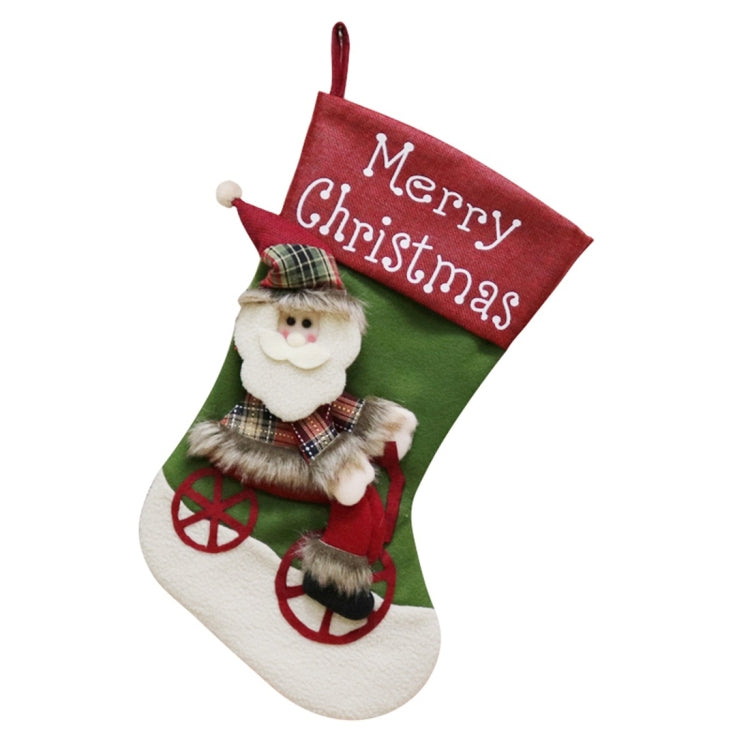 CX192019 Elk Pattern Christmas Sock Gift Bag Christmas Tree Pendant Decoration, HC3133A, HC3133B, HC3133C