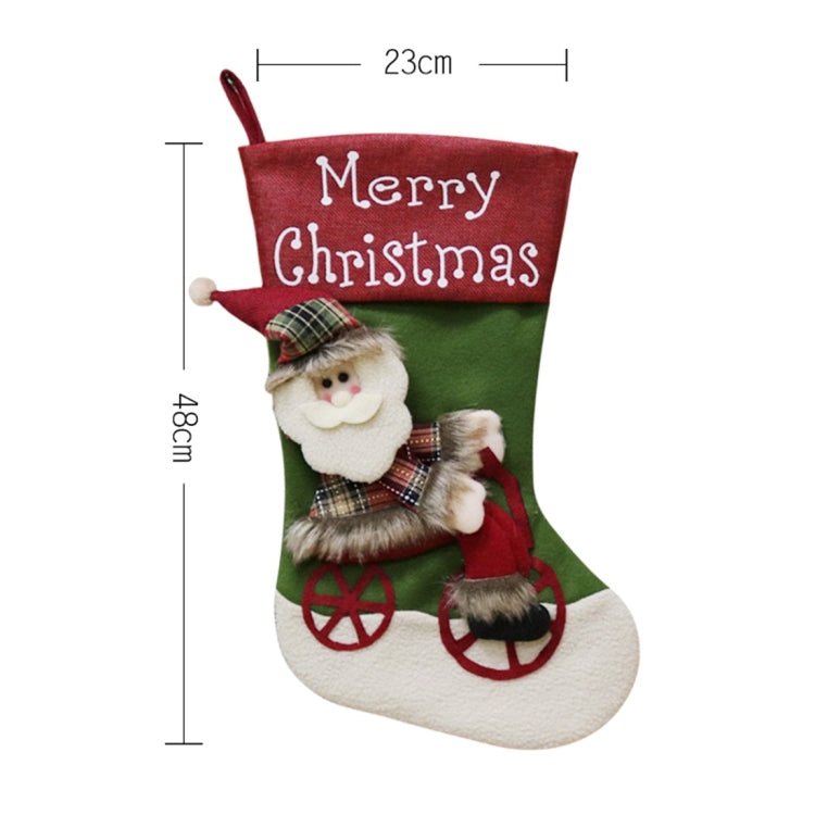 CX192019 Elk Pattern Christmas Sock Gift Bag Christmas Tree Pendant Decoration, HC3133A, HC3133B, HC3133C