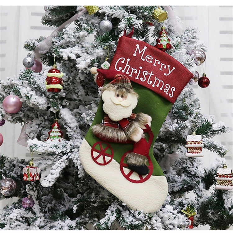 CX192019 Elk Pattern Christmas Sock Gift Bag Christmas Tree Pendant Decoration, HC3133A, HC3133B, HC3133C