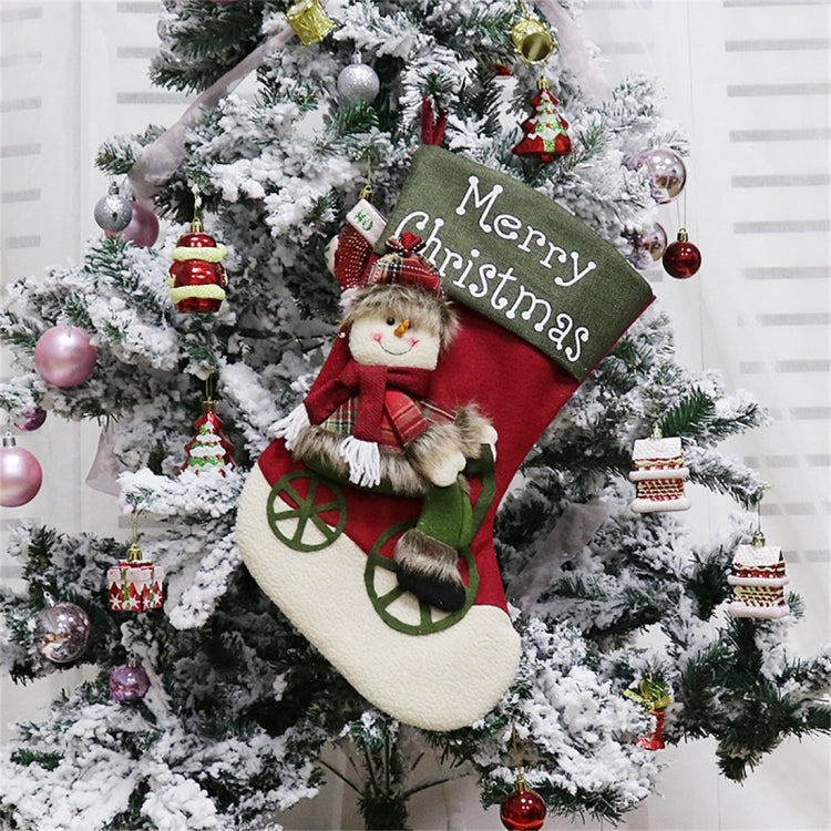CX192019 Elk Pattern Christmas Sock Gift Bag Christmas Tree Pendant Decoration, HC3133A, HC3133B, HC3133C