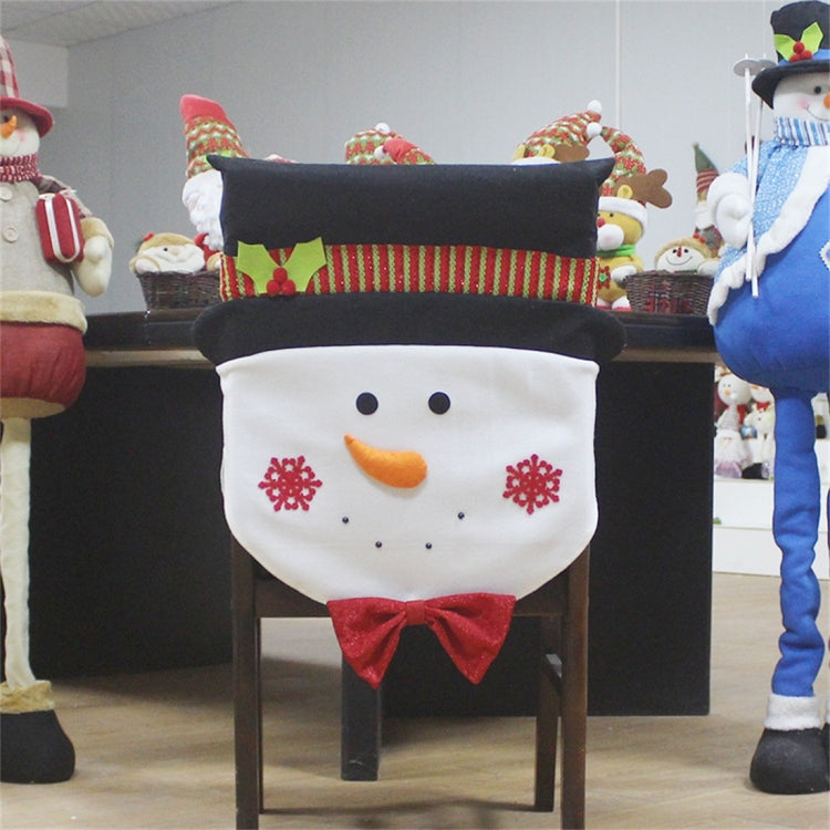 Snowman Pattern Dinner Table Chair Cover Christmas Decoration, Santa Claus Pattern, Snowman Pattern