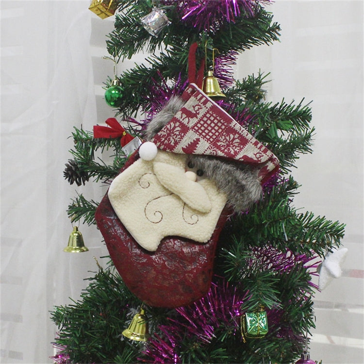 Elk Pattern Christmas Sock Gift Bag Christmas Tree Pendant Decoration, HC3139A, HC3139B, HC3139C