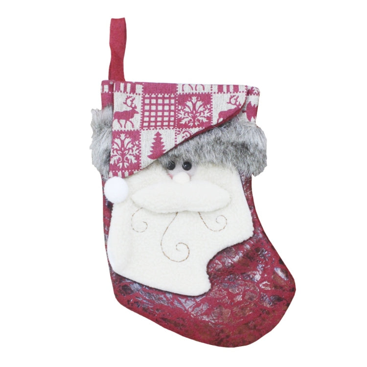 Elk Pattern Christmas Sock Gift Bag Christmas Tree Pendant Decoration, HC3139A, HC3139B, HC3139C
