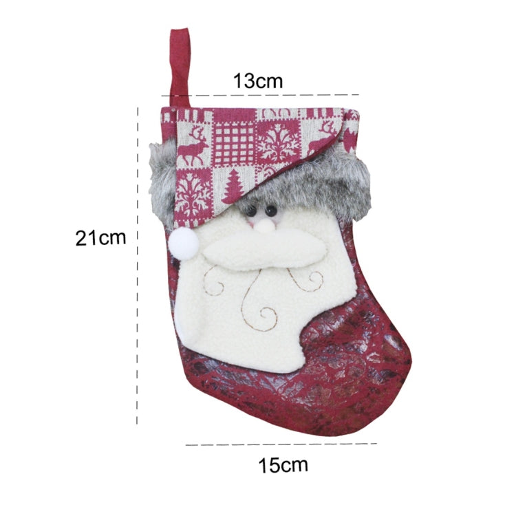 Elk Pattern Christmas Sock Gift Bag Christmas Tree Pendant Decoration, HC3139A, HC3139B, HC3139C