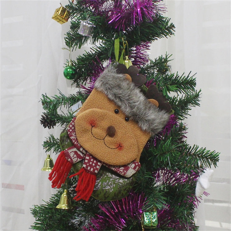 Elk Pattern Christmas Sock Gift Bag Christmas Tree Pendant Decoration, HC3139A, HC3139B, HC3139C