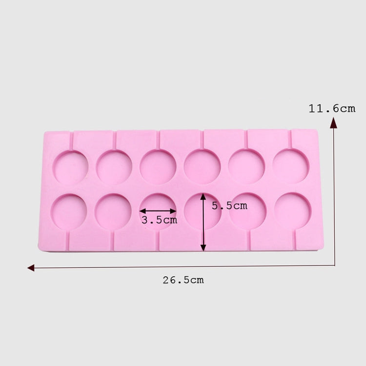 12-Capacity DIY Silicone Chocolate Molds(Lollipop Shape), Lollipop Shape