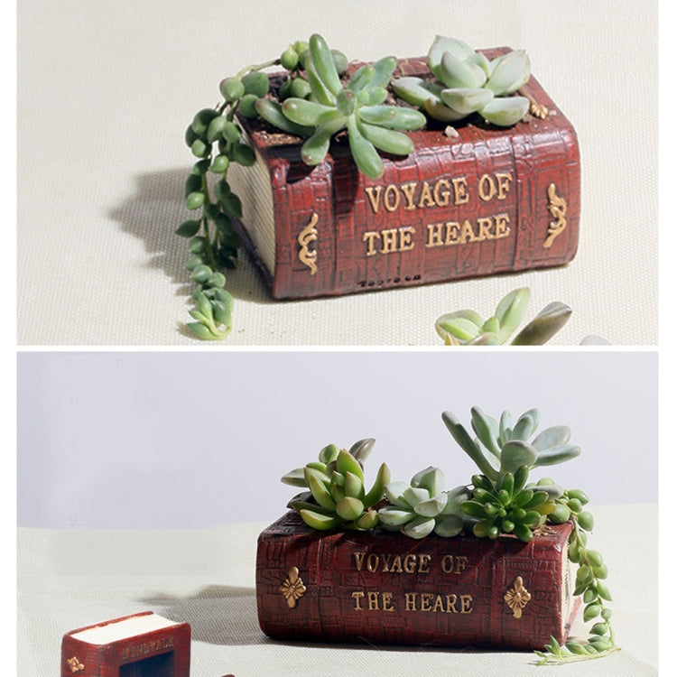 Retro Literature Book Pots Vintage Book Flower Pot Planter for Flower  Cacti Herbs Plant Bed Box Case FlowerPot, Size: 10.5*8*5cm, Size: 10.5*8*5cm