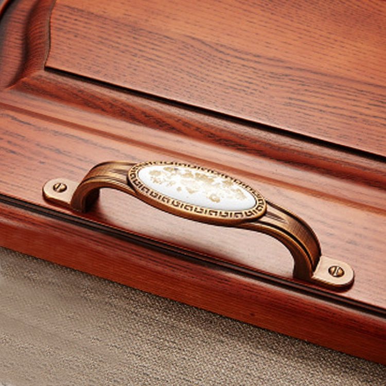 5008-96 Cabinet Zinc Alloy Retro Handle Coffee Cat Eye Handle (Coffee Fake Gold Flower), 5008-96 Fake Gold Flower