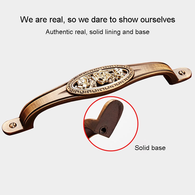 5008-96 Cabinet Zinc Alloy Retro Handle Coffee Cat Eye Handle (Coffee Fake Gold Flower), 5008-96 Fake Gold Flower