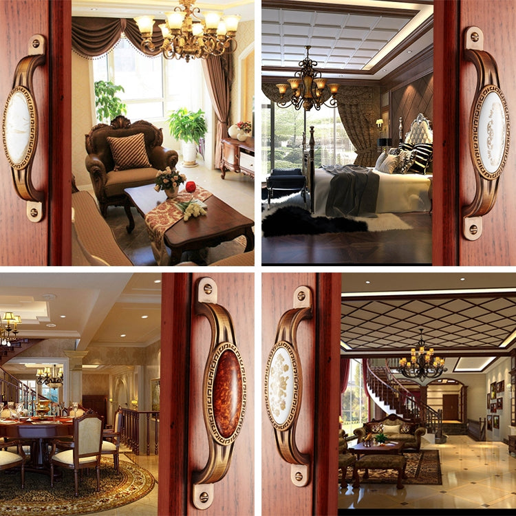5008-96 Cabinet Zinc Alloy Retro Handle Coffee Cat Eye Handle (Coffee Fake Gold Flower), 5008-96 Fake Gold Flower