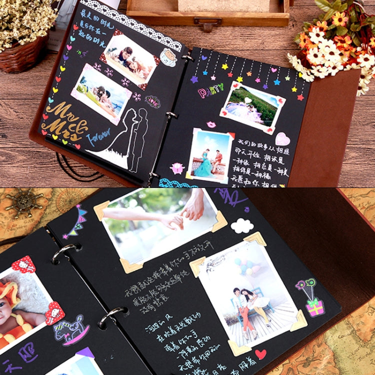 DIY Creativity Loose-leaf Imitation Leather Retro Love Heart Lock Pattern Commemorative Photo Album, Size: M, Size: M
