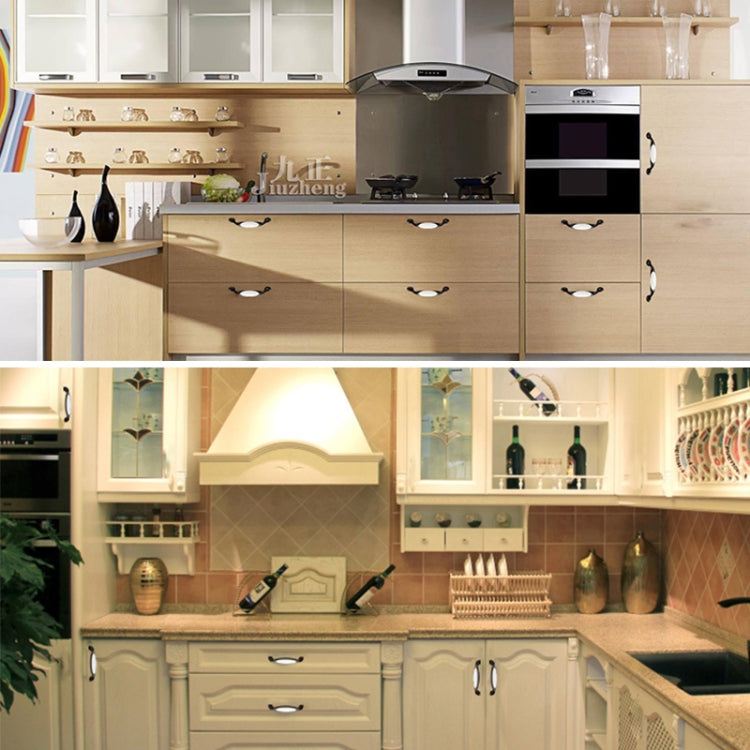 5006_96 Black and White Ceramic Closet Cabinet Handle Pitch: 96mm, 5006_96