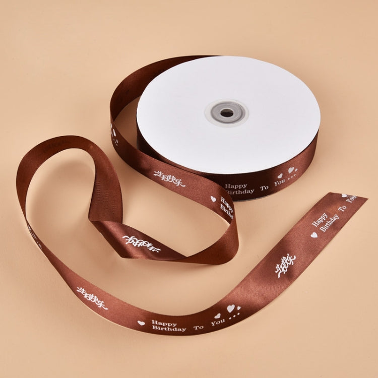 English Letter Colored Printed Ribbons Gift Bouquet Ribbons Bowknot Flowers Packaging Ribands , Size: 90m x 2.5cm, Random Color Delivery, Color Satin Ribbons 3