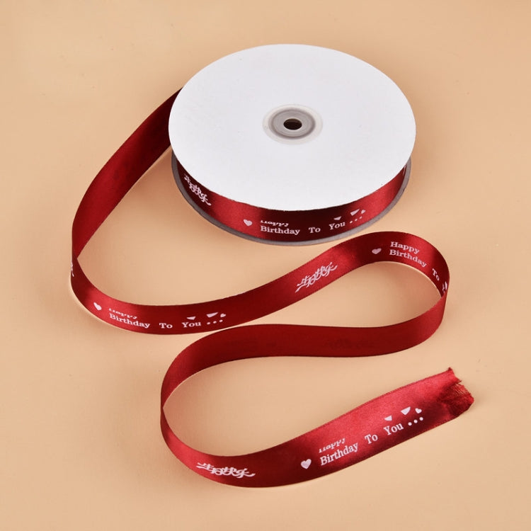 English Letter Colored Printed Ribbons Gift Bouquet Ribbons Bowknot Flowers Packaging Ribands , Size: 90m x 2.5cm, Random Color Delivery, Color Satin Ribbons 3