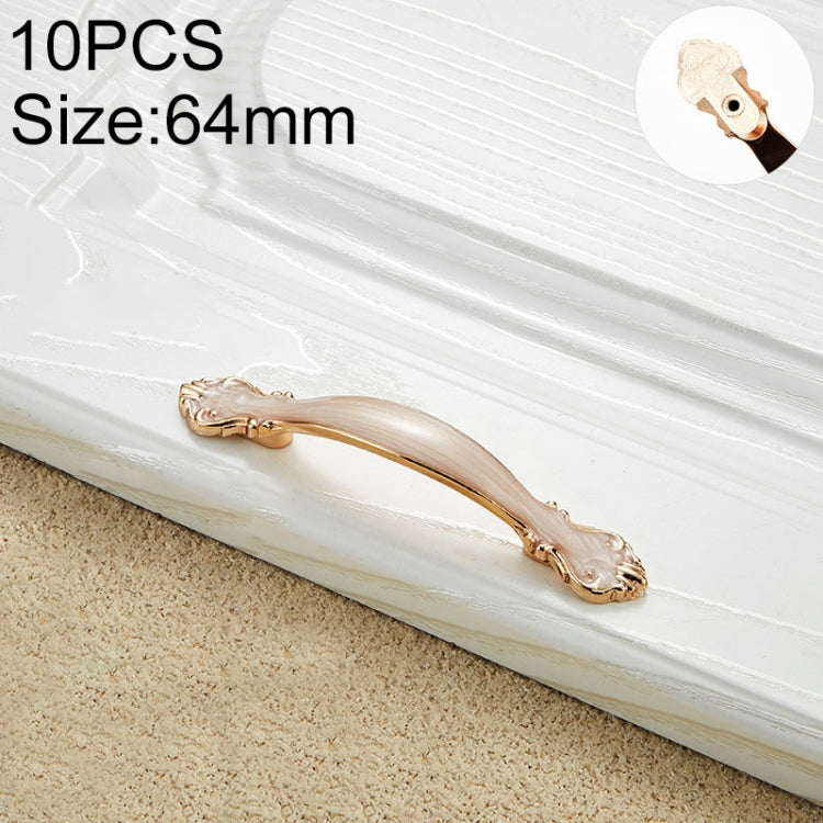 10 PCS 6032A_64 White Amber Paint Closet Cabinet Handle Pitch: 64mm, 6032A_64 White Amber