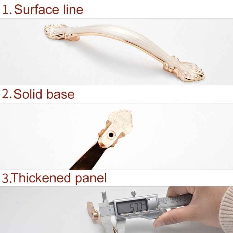 10 PCS 6032A_64 White Amber Paint Closet Cabinet Handle Pitch: 64mm, 6032A_64 White Amber