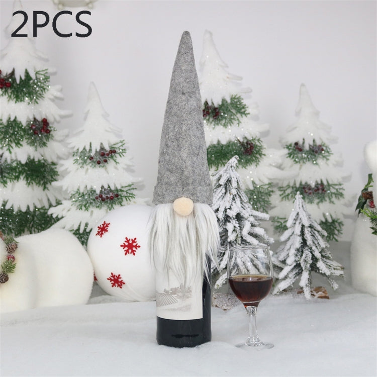 2 PCS CX20214 Faceless Doll Wine Bottle Bag Christmas  Decoration