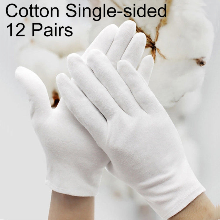 12 Pairs Labor Insurance Work Gloves, Cotton Single-sided, Cotton Single-sided