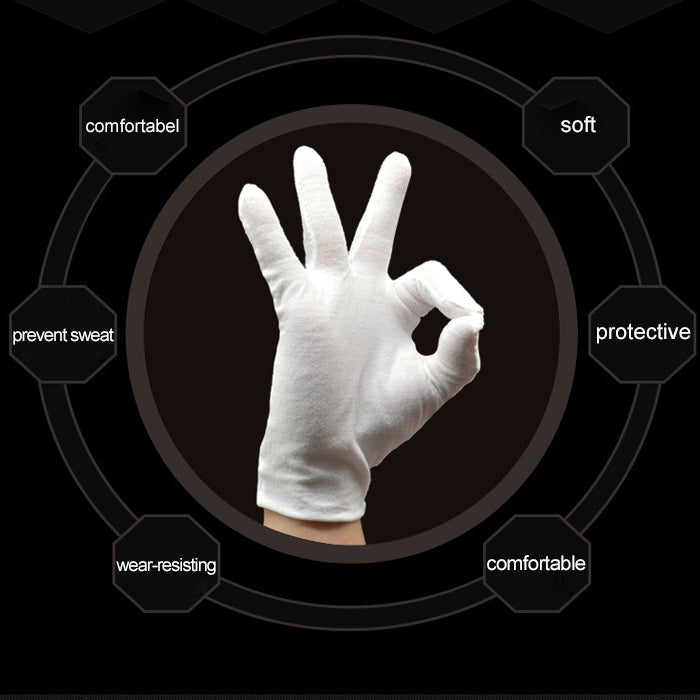 12 Pairs Labor Insurance Work Gloves, Cotton Single-sided, Cotton Single-sided
