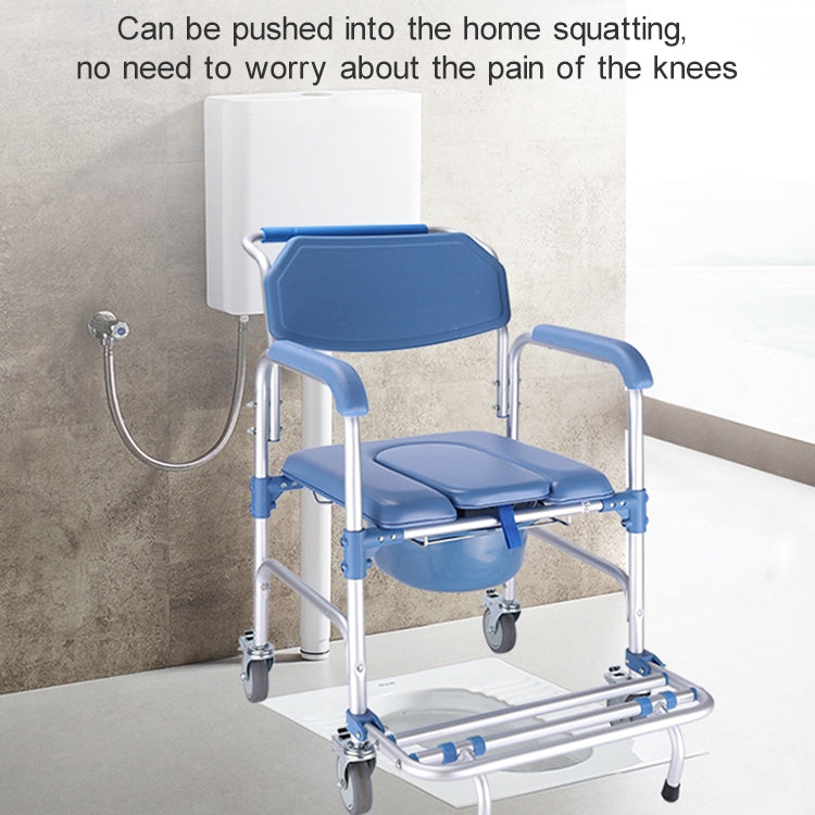 Elderly Toilet Seat Aluminum Alloy Wheelchair Pregnant Women Shower Chair with Wheels