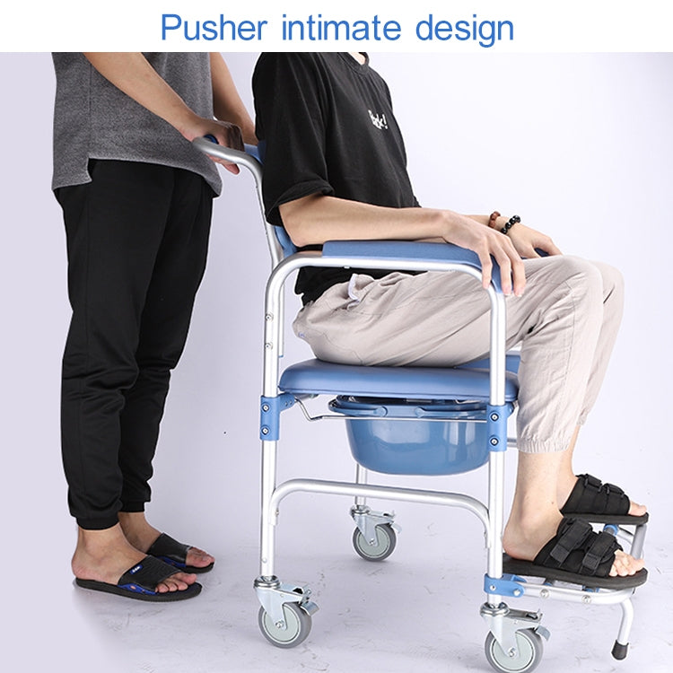 Elderly Toilet Seat Aluminum Alloy Wheelchair Pregnant Women Shower Chair with Wheels