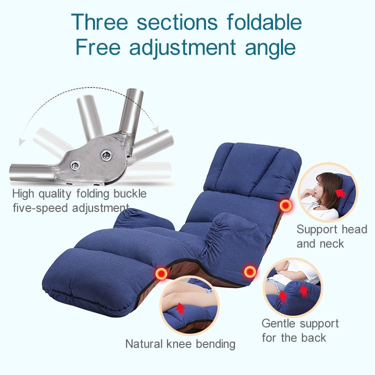 C5 Lazy Sofa Bed Bedroom Leisure Armrest Recliner Single Sofa Recliner, 175x56x17cm (Navy Blue), 175x56x17cm (Coffee), 175x56x17cm (Green), 175x56x17cm (Grey)
