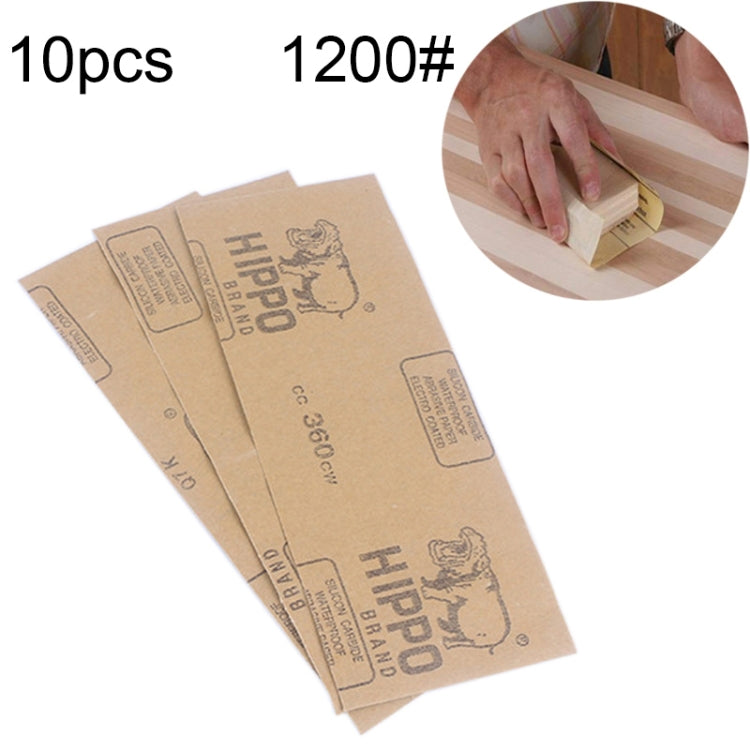 10pcs Grit 1200 Wet And Dry Polishing Grinding Sandpaper，Size: 23 x 9cm, Grit 1200