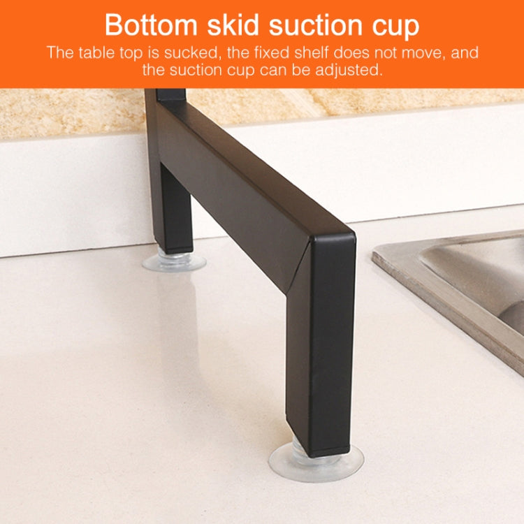 92cm Stainless Steel Kitchen Bowl Fruit Basket Dish Drain Rack Storage Holder, Standrad Version, 92cm Standrad Version (Black)