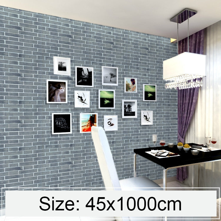 Mediterranean Gray Brick Creative 3D Stone Brick Decoration Wallpaper Stickers Bedroom Living Room Wall Waterproof Wallpaper Roll, Size: 45 x 1000cm, Mediterranean gray brick