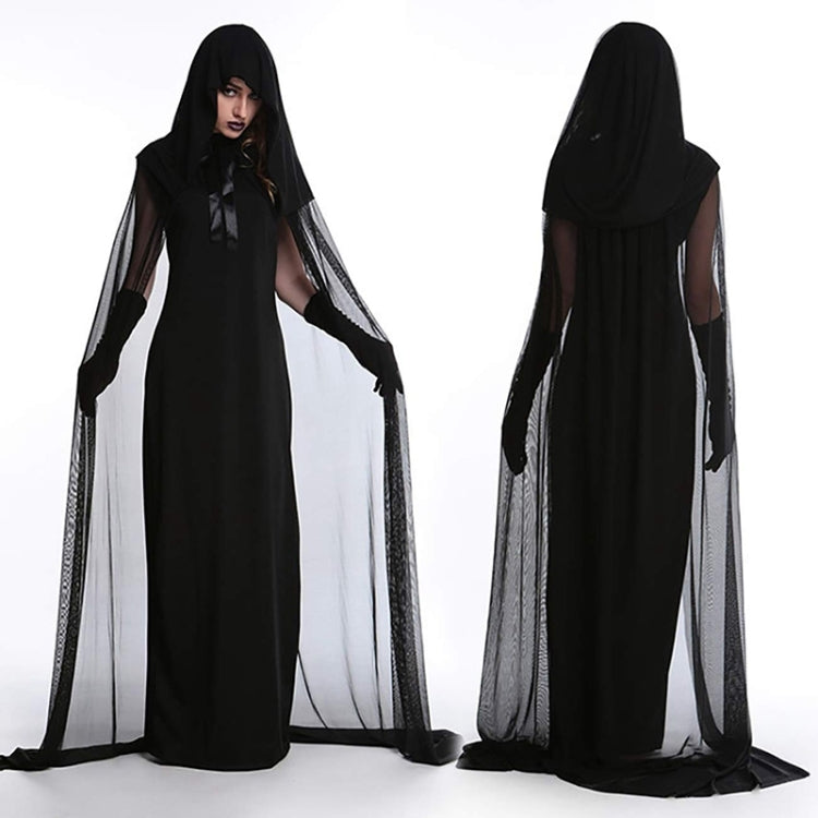 Halloween Costume Night Wandering Soul Ghost Dress Witch Dress Nightclub Rave Party Service, Size:XXS, Bust: 68cm, Clothes Long: 97cm, Cloak Length:150cm, Size: XXS Adult