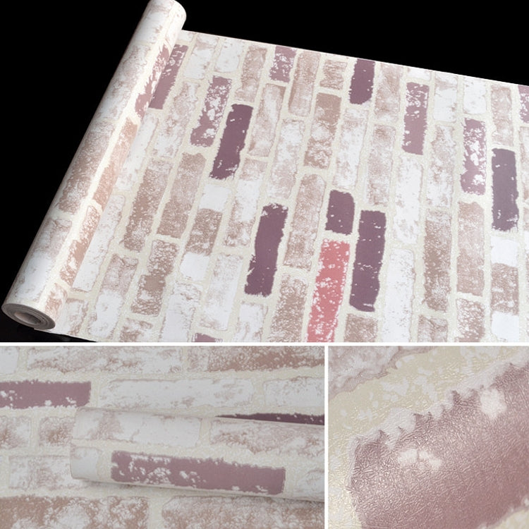 Color Brick Creative 3D Stone Brick Decoration Wallpaper Stickers Bedroom Living Room Wall Waterproof Wallpaper Roll, Size: 45 x 1000cm, Color brick