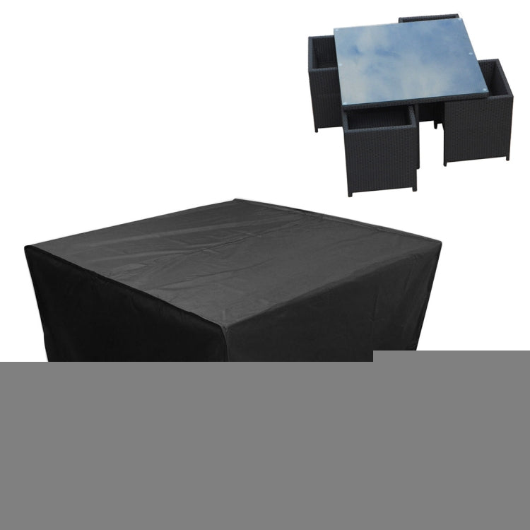 Anti-UV Waterproof Dust-proof 210D Oxford Cloth Folding Table Chairs Protective Cover Outdoor Furniture Set Cover, Size: 126*126*74cm(Black), Size: 126*126*74cm