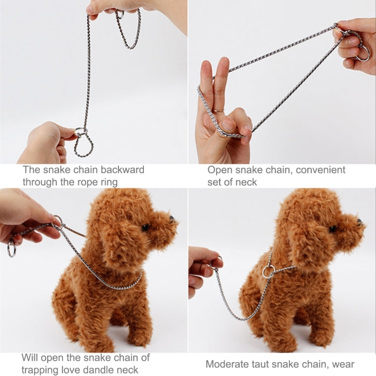 50cm x 4mm Pet P Chain Pet Collars Pet Neck Strap Dog Neckband Snake Chain Dog Chain Dog Collar, 50cm x 4mm
