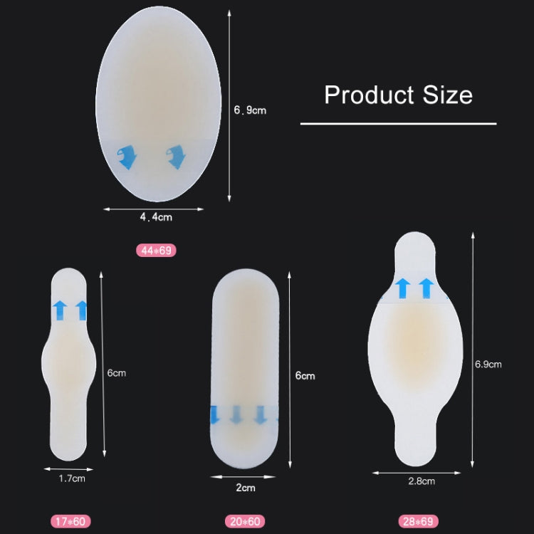 10 PCS Foot Care Skin Hydrogel Analgesic Plaster Blisters Slip Heel Protector Size: 20x60cm, Size: 20x60cm