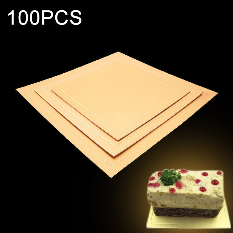 100pcs / Pack Square Cake Cardboard Pad Golden Cake Mousse Cake Mat, Size: 28 x 28cm, 28 x 28cm