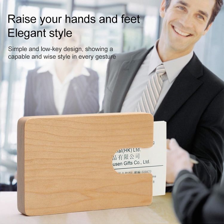 Business U-shaped Wooden Maple Card Holder Credit Card ID Case Holder, U-shaped&vertical