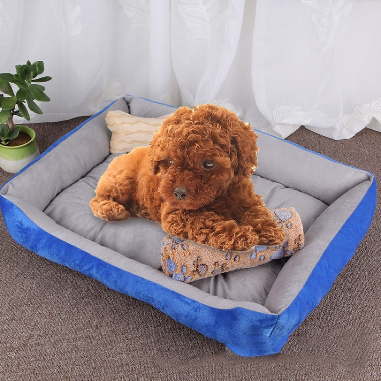 Dog Bone Pattern Big Soft Warm Kennel Pet Dog Cat Mat Blanket, with Blanket Size: L, 80×60×15cm, Size: L