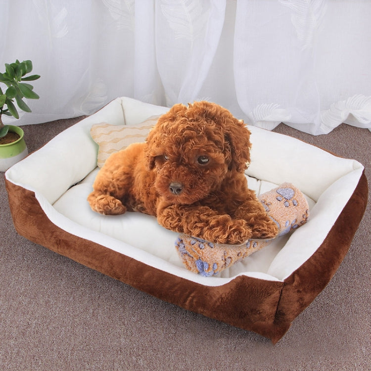 Dog Bone Pattern Big Soft Warm Kennel Pet Dog Cat Mat Blanket, with Blanket Size: L, 80×60×15cm, Size: L