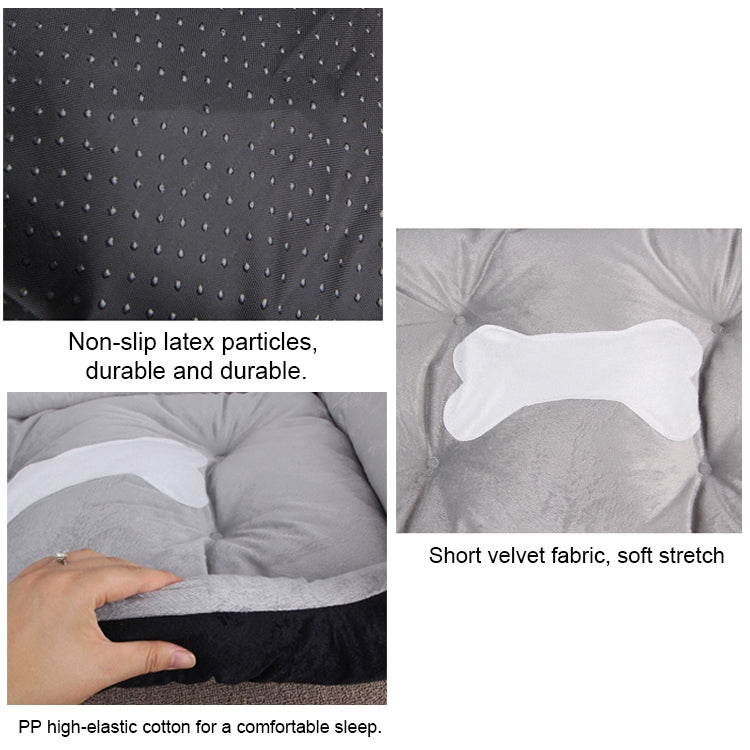 Dog Bone Pattern Big Soft Warm Kennel Pet Dog Cat Mat Blanket, with Blanket Size: M, 70×50×15cm, Size: M
