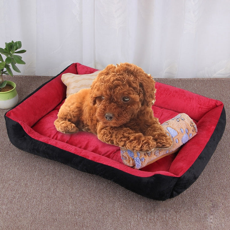 Dog Bone Pattern Big Soft Warm Kennel Pet Dog Cat Mat Blanket,  with Blanket Size: XL, 90×70×15cm, Size: XL