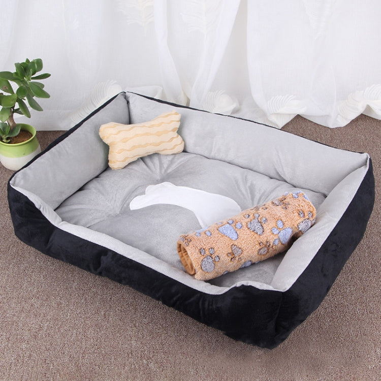 Dog Bone Pattern Big Soft Warm Kennel Pet Dog Cat Mat Blanket, with Blanket Size: XS, 50×40×15cm, Size: XS