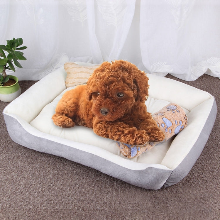Dog Bone Pattern Big Soft Warm Kennel Pet Dog Cat Mat Blanket, with Blanket Size: XS, 50×40×15cm, Size: XS