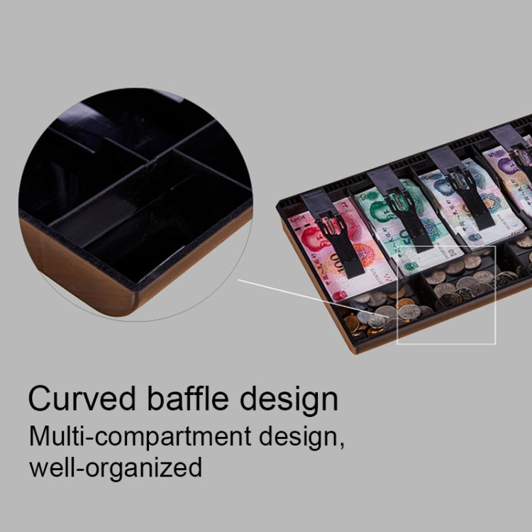Durable Five-frame ABS Cash Coin Register Insert Cashier Drawer Storage Cash Register Tray Box Classify Organizer, Five-frame (Black)